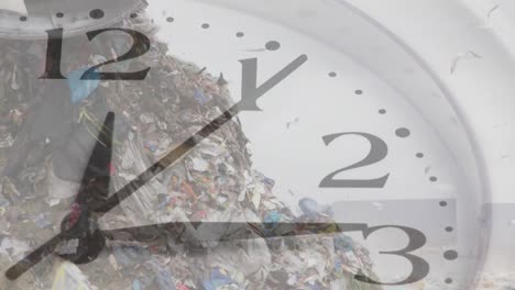 clock ticking over rubbish disposal site