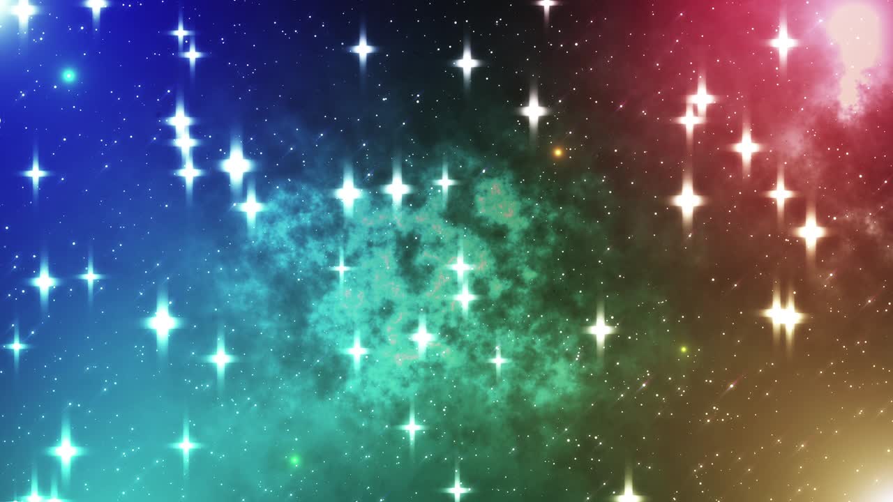 Colorful Starry Nebula in Space