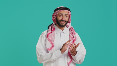 muslim guy showcasing proud expression