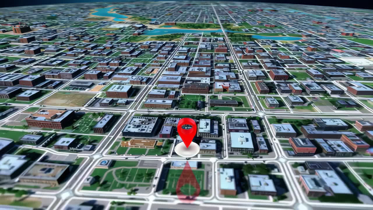 City Map with Location Marker