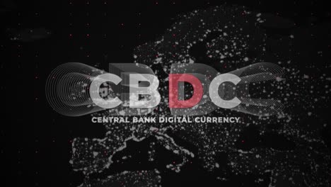 moneda digital del banco central , concepto de gráficos de movimiento de europa