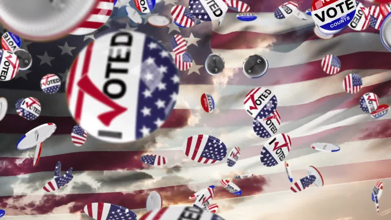 American flag and pins