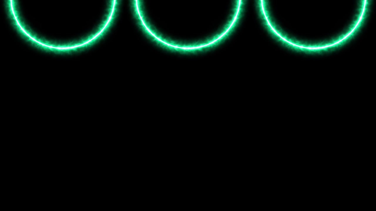 Anello blu-verde luminoso con animazione elettrica, motion graphics