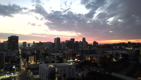 san diego sky line at sunset june 2 2021 orange and red sky 4k mavic air 2s police station