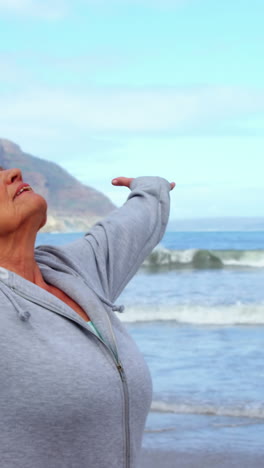 senior woman performing yoga