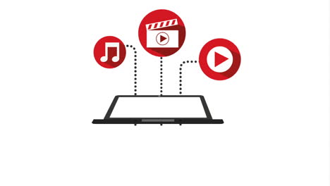 entretenimiento en línea en computadora portátil