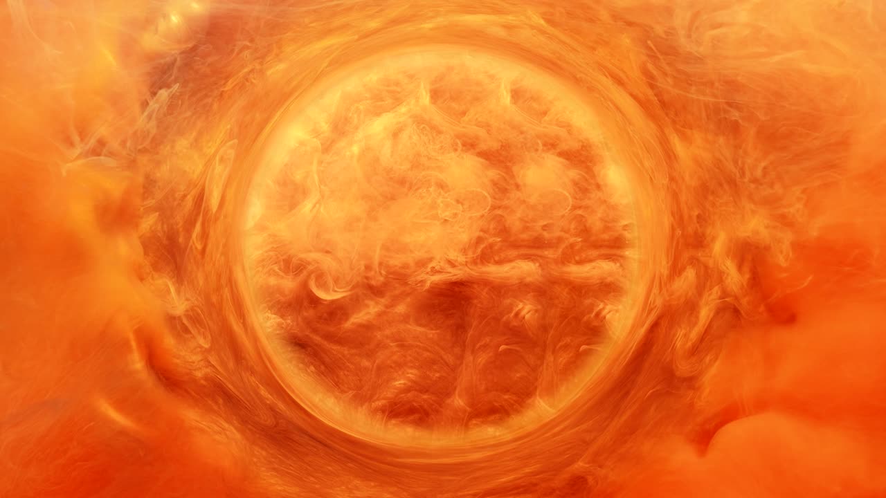 페인트 모션 마법 크리스탈 볼 오렌지 연기