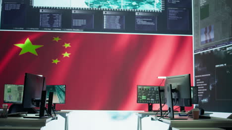 base militar china vacía de operaciones trabajando en la difusión de noticias falsas