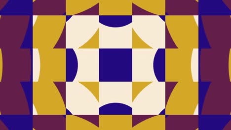 fondo gráfico de movimiento geométrico mínimo. azulejos abstractos en variación de paleta multicolor de moda. animación de bucle sin costuras con formas básicas