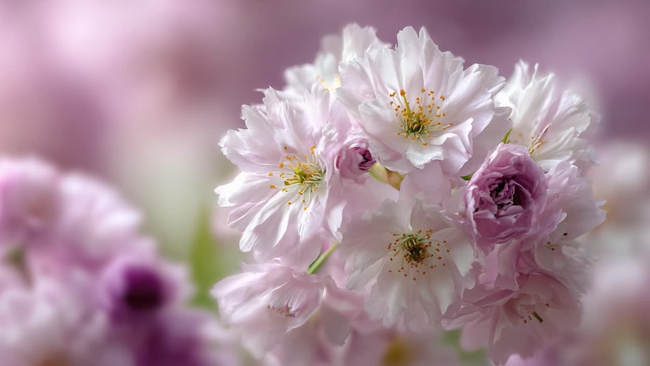 A Beautiful Display of Pink and White Blossoms Capturing the Delicate Beauty of Nature in Full Bloom, Highlighting Petals, Colors, and Natural Elegance