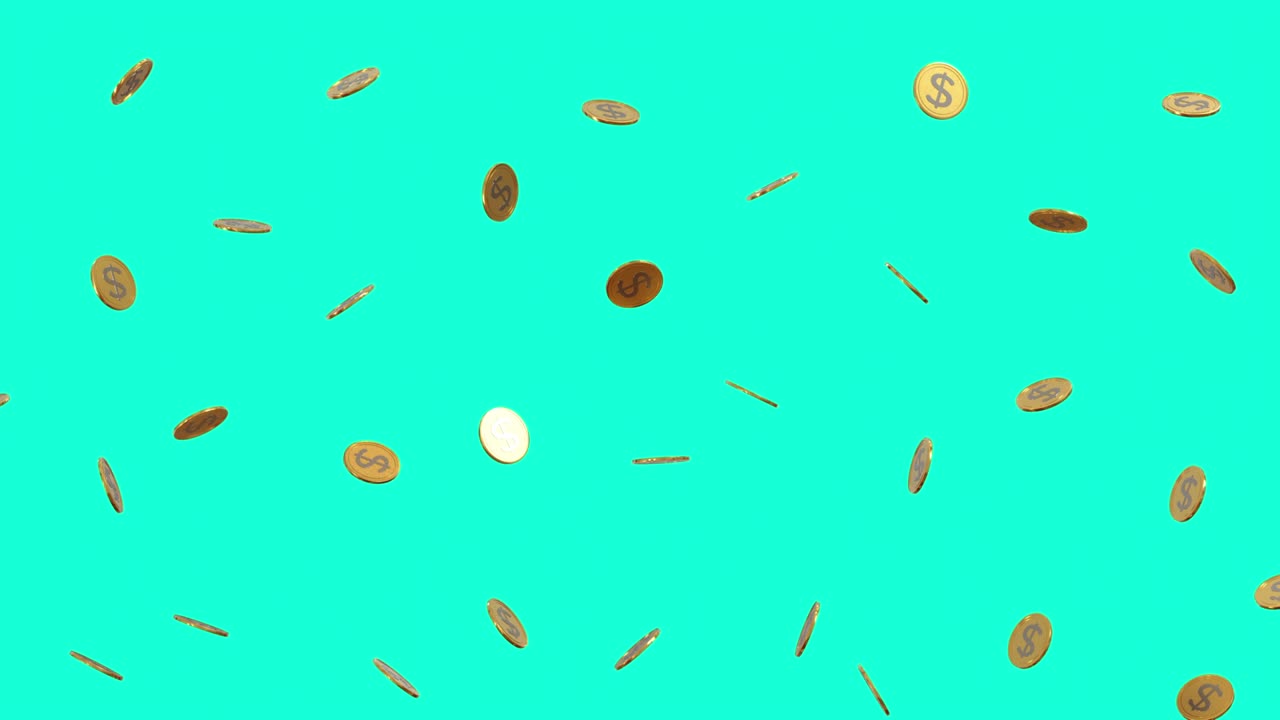 Animation of coins spinning and falling, dollars, greenbacks | Premium ...