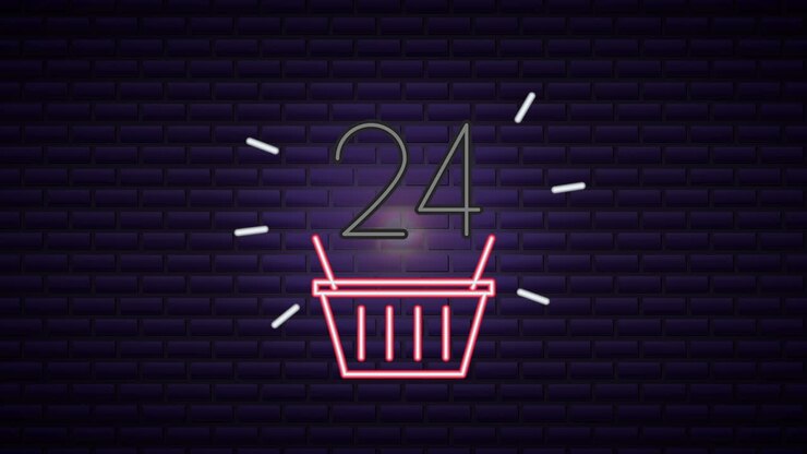 коммерческая неоновая световая этикетка с корзиной для покупок