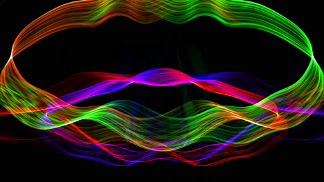 light trails made from fluorescent cables moving