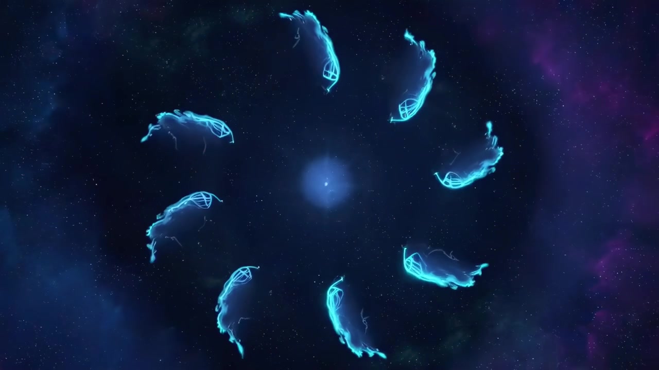 Explosión cósmica abstracta y anillo de energía en el espacio profundo