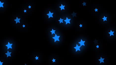 animation of glowing blue stars twinkling and moving in hypnotic motion on black background