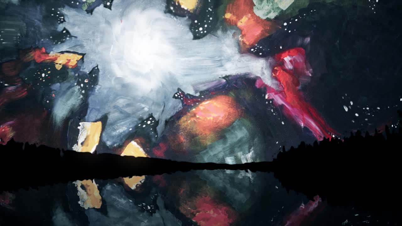 Abstract Painting of a Cosmic Landscape