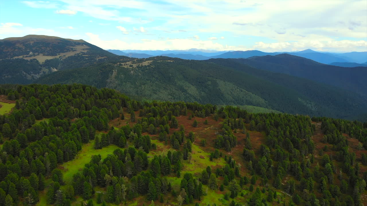 Mountain landscape with forests and hills