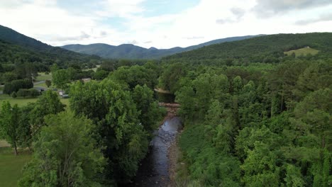 slow aerial push into table rock mountain nc, table rock north carolina, hawksbill mountain nc, hawksbill mountain north carolina