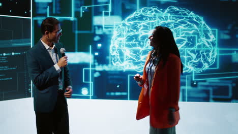 IT specialists moderating discussion panels helping companies tap into AI