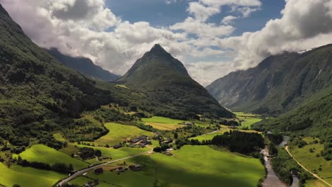 aerial footage beautiful nature norway.