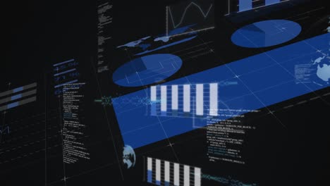 animación del procesamiento de datos en la interfaz