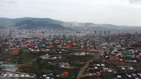 visión general de la famosa capital de mongolia, el distrito de ger