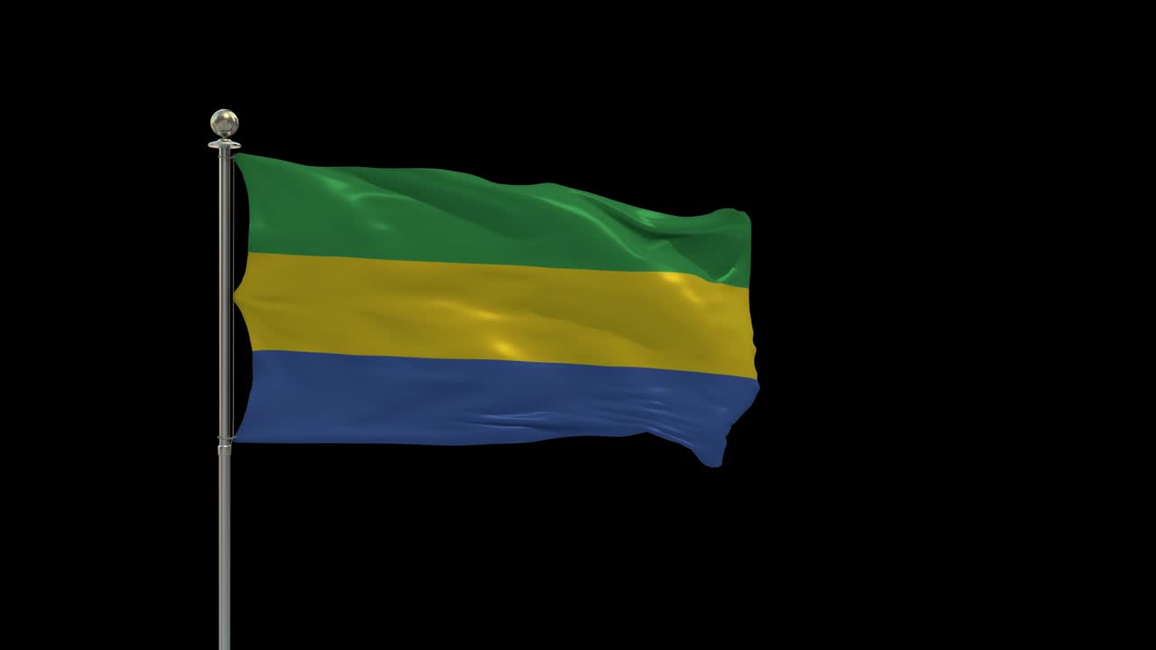 gabón gabón varias de las banderas ondeando bandera nacional en el poste, bandera de mesa