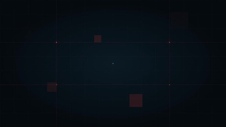 Abstract Digital Grid Background with Floating Geometric Squares