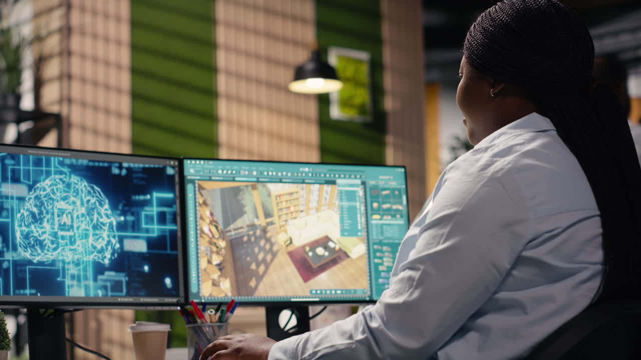 Interior designer using AI neural networks for 3D apartment layout