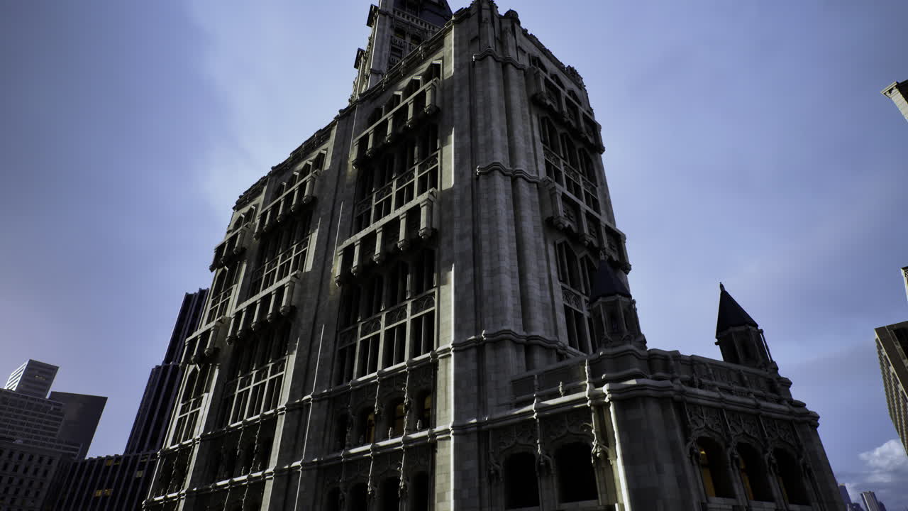 Edificio storico che si erge imponente sotto un cielo nuvoloso in un ambiente urbano