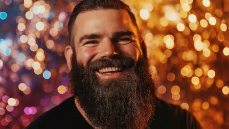 happy man with beard