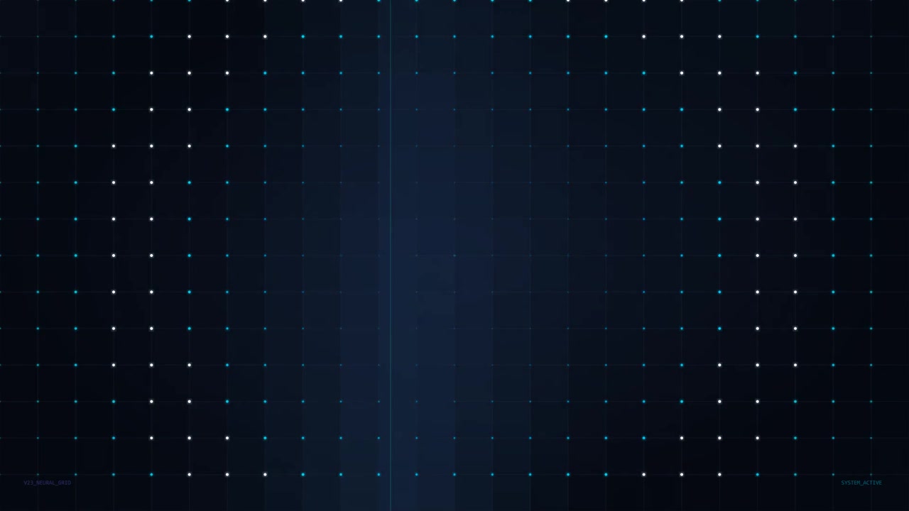 Abstract Digital Grid Background with Pulsing Light Points