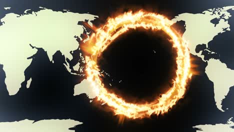 mapa del mundo del anillo de fuego