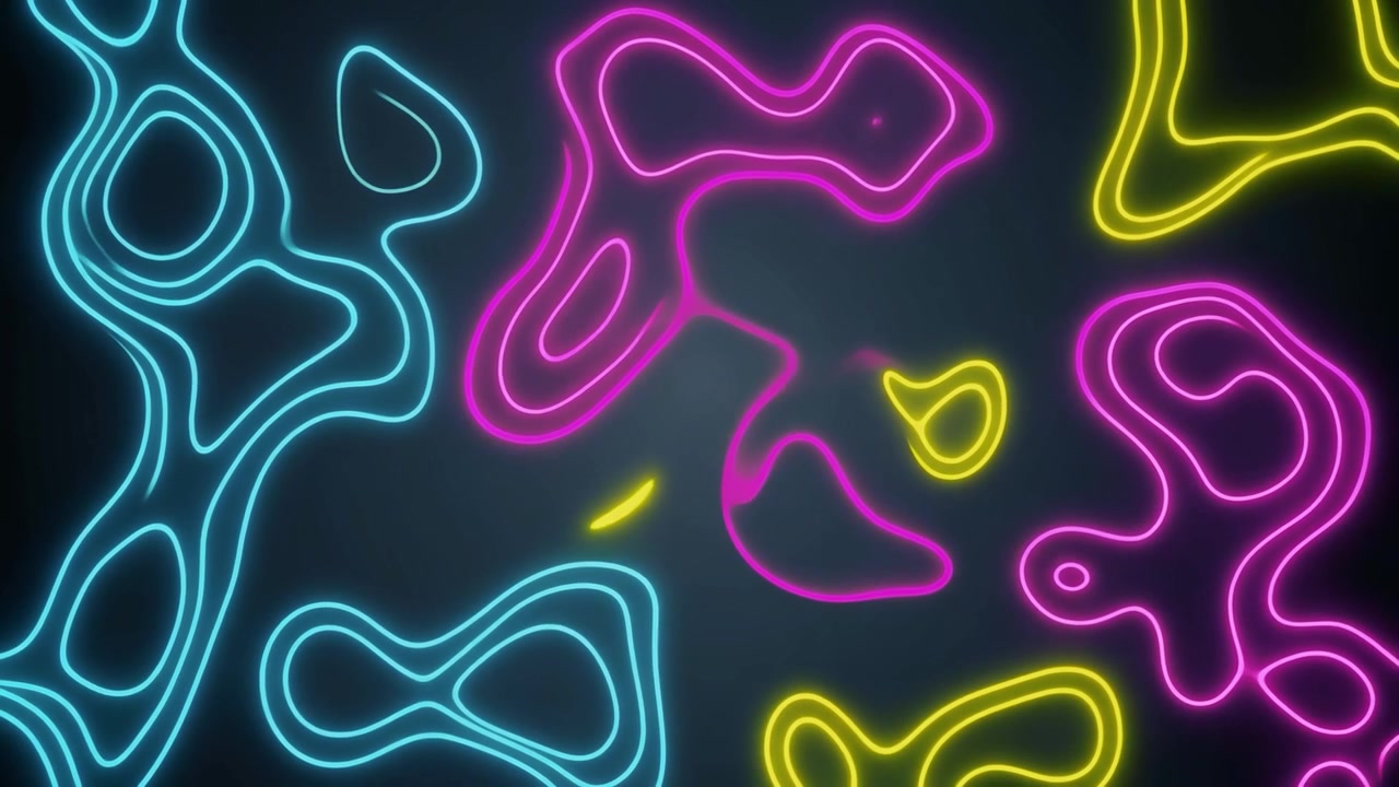 Abstracte neon gloeiende lijnen die dynamische vloeiende patronen creëren