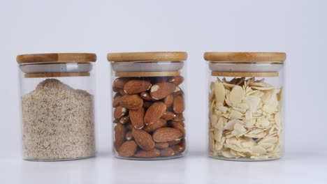 almond jars with wooden lids