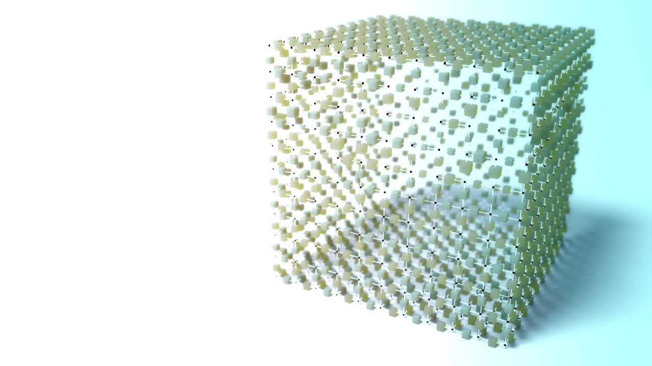 estructura de cubo molecular abstracta.