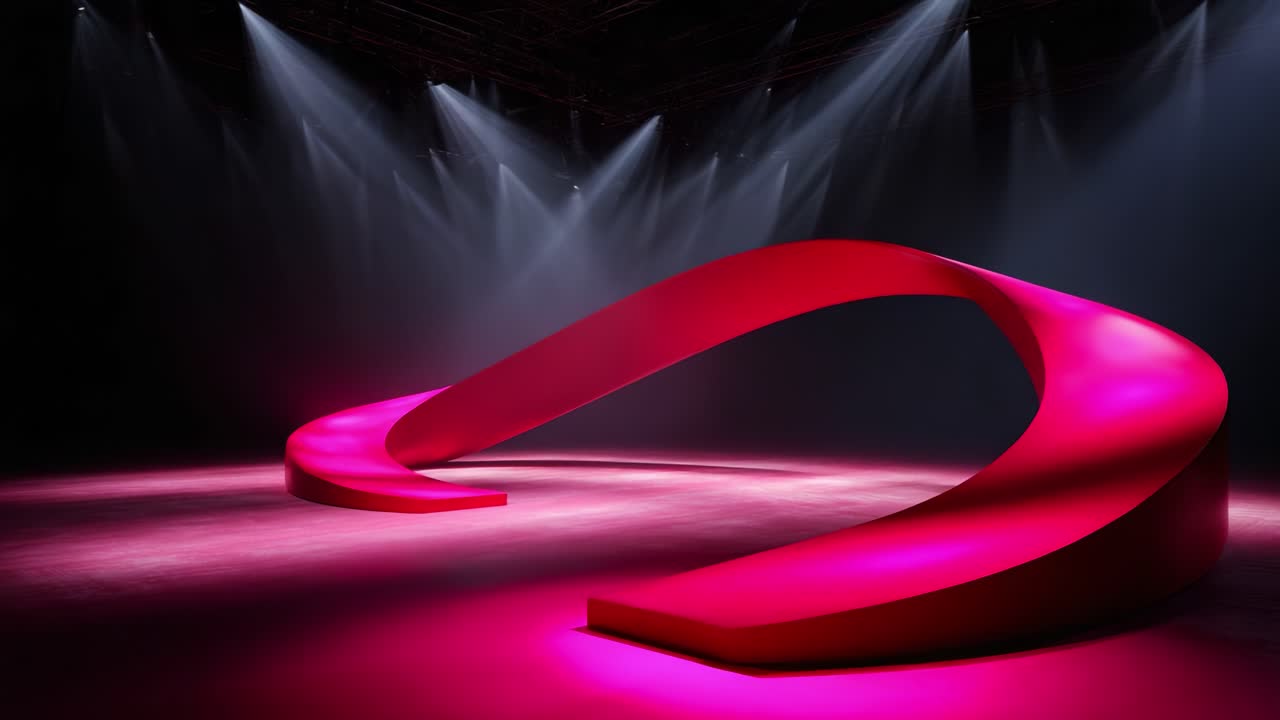 A Dramatic Display of Elegant Undulating Curves and Vibrant Lighting: Exploring the Aesthetic Impact of Minimalistic Sculpture in Contemporary Art Spaces and Modern Design Environments