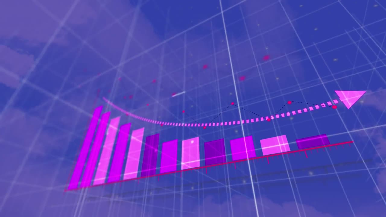 animación del procesamiento de datos financieros sobre un fondo verde