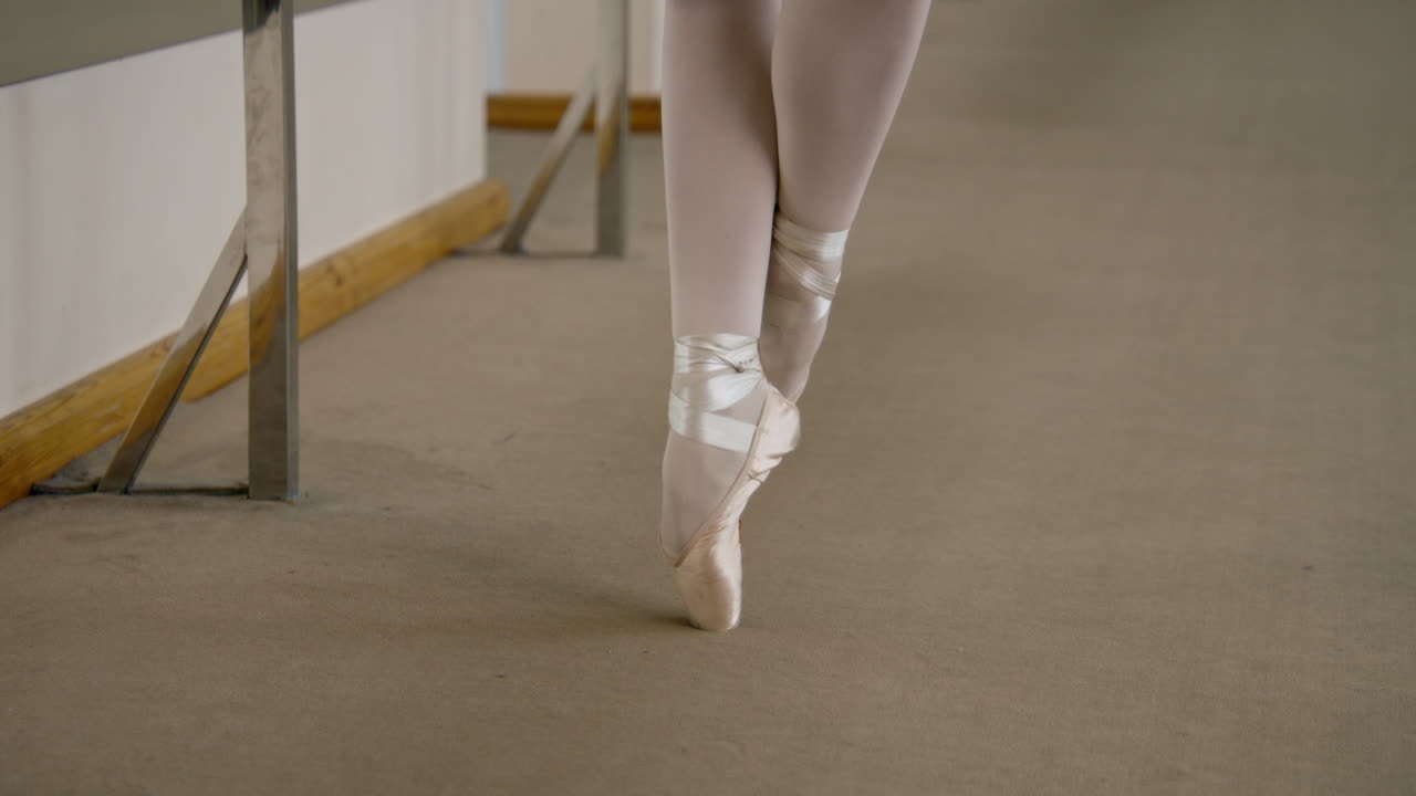 Ballerina practicing pointe work