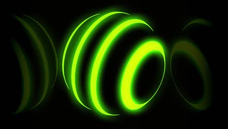 neon yellow light orb showing a global technology sphere - 4k loop