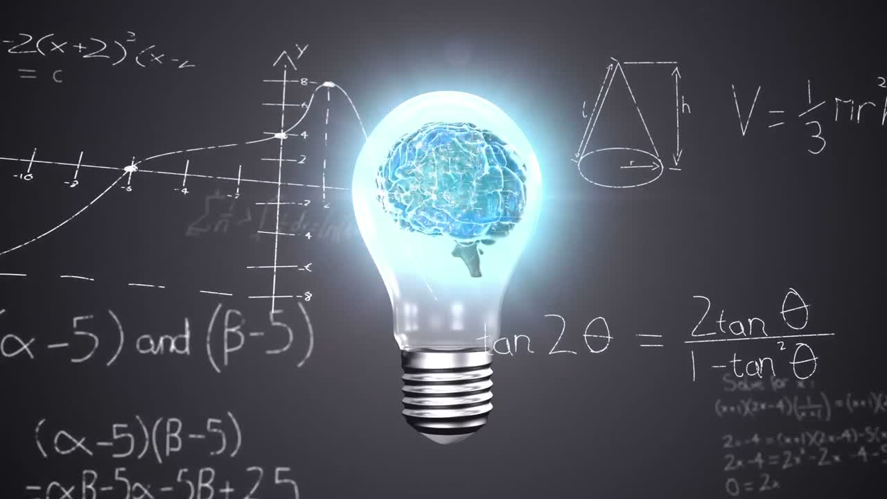 animación del cerebro con tecnología y procesamiento de datos