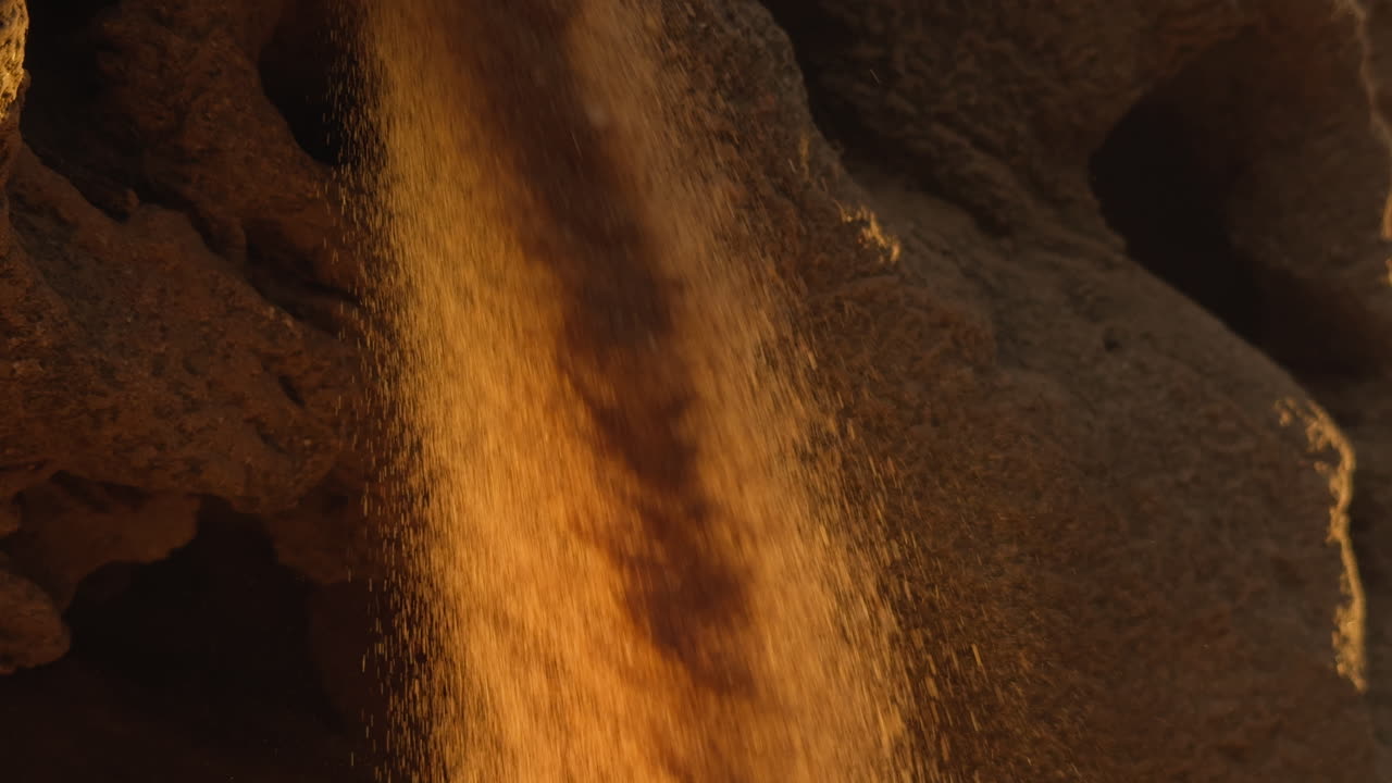 Sand Flowing Down a Cave