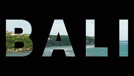 Tropical-Sea-And-Coastline-Scene-Overlaid-With-Graphic-Spelling-Out-Bali