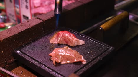 time-lapse of a steak being cooked