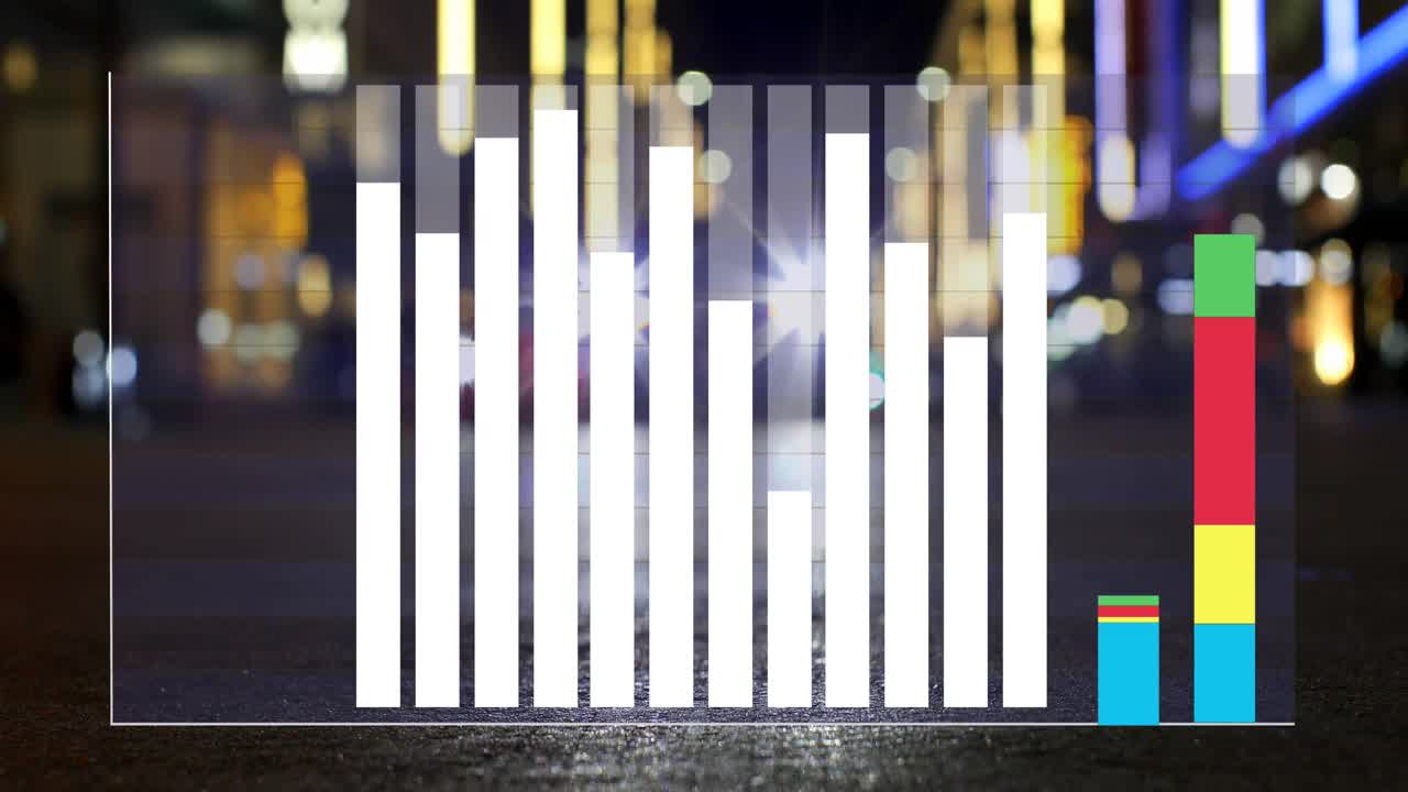 Animation of dna strand over man screen with statistical data processing
