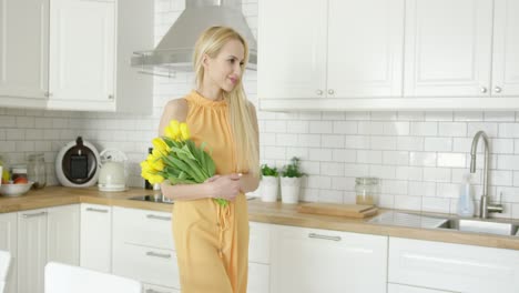 tender female holding bouquet