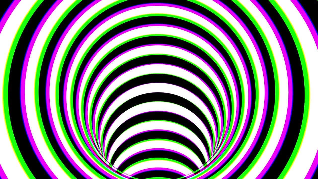 Black and white striped tunnel, psychedelic abstraction, 3d rendering computer generation backgorund