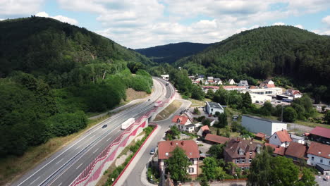 highway and village landscape in germany