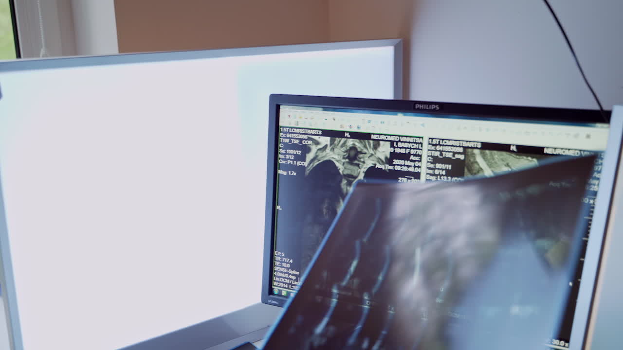 View of x-ray film. X-ray image of human chest for medical diagnosis