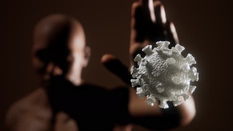 hombre asustado gestando dejar de temer a la infección por coronavirus covid-19